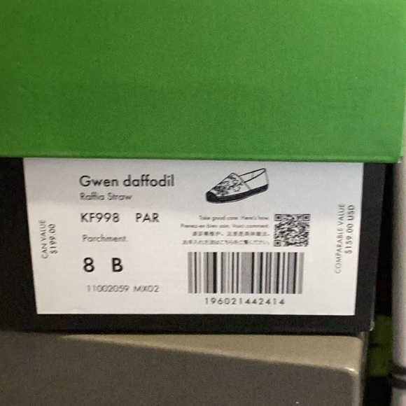 Kate Spade New Gwen Daffodil Raffia Straw Flat Shoes Size 8B Embroidered detail - Picture 3 of 8